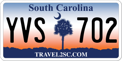SC license plate YVS702