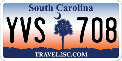 SC license plate YVS708