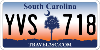 SC license plate YVS718
