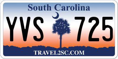 SC license plate YVS725