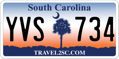 SC license plate YVS734