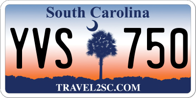 SC license plate YVS750
