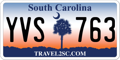 SC license plate YVS763