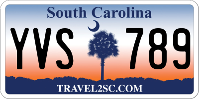 SC license plate YVS789