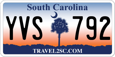 SC license plate YVS792