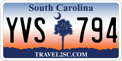 SC license plate YVS794