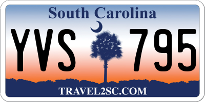SC license plate YVS795