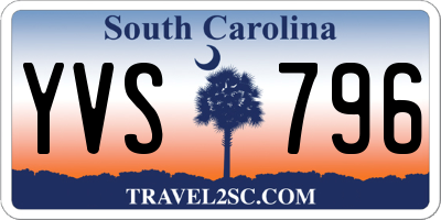 SC license plate YVS796
