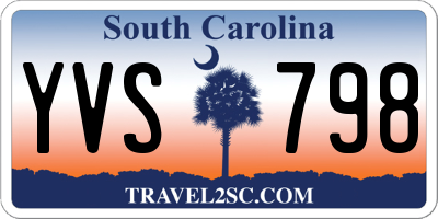 SC license plate YVS798