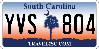 SC license plate YVS804
