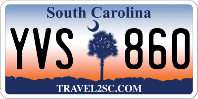 SC license plate YVS860