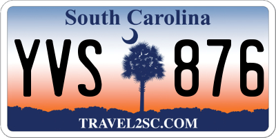 SC license plate YVS876