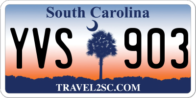 SC license plate YVS903