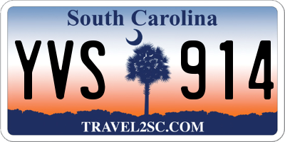 SC license plate YVS914