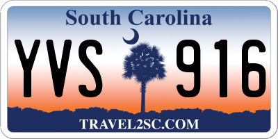 SC license plate YVS916