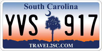 SC license plate YVS917