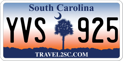 SC license plate YVS925