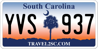 SC license plate YVS937