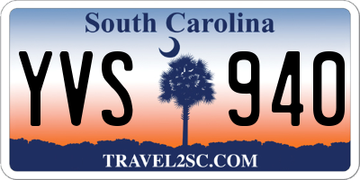 SC license plate YVS940