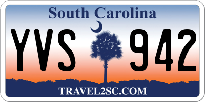 SC license plate YVS942