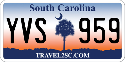 SC license plate YVS959