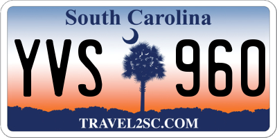 SC license plate YVS960