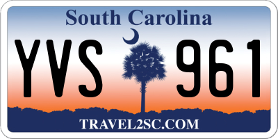 SC license plate YVS961