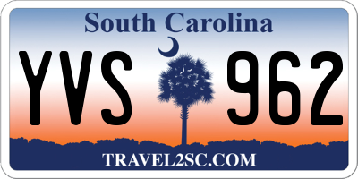 SC license plate YVS962