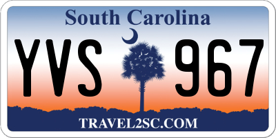 SC license plate YVS967