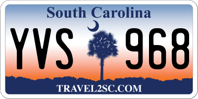 SC license plate YVS968