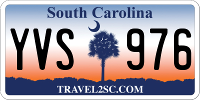 SC license plate YVS976