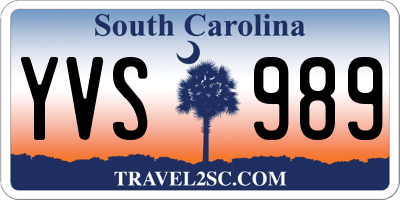SC license plate YVS989