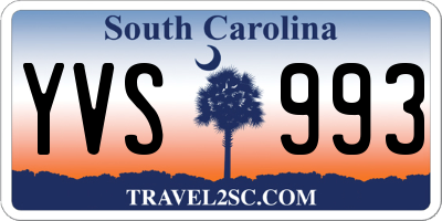 SC license plate YVS993