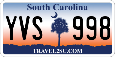 SC license plate YVS998