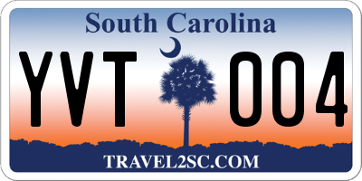 SC license plate YVT004