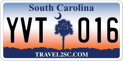 SC license plate YVT016