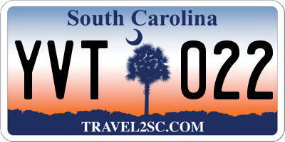 SC license plate YVT022