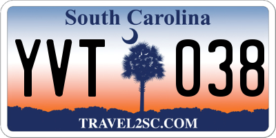SC license plate YVT038