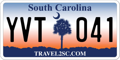 SC license plate YVT041