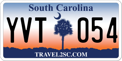 SC license plate YVT054