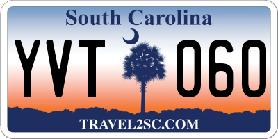 SC license plate YVT060