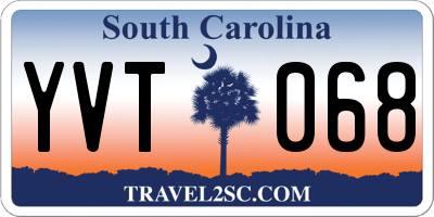SC license plate YVT068