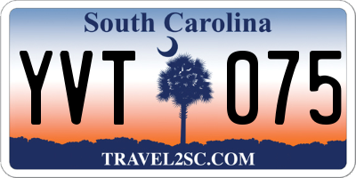SC license plate YVT075