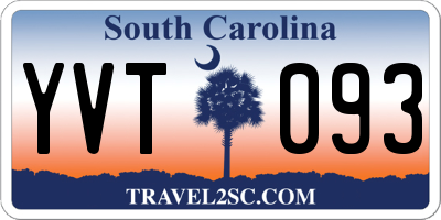 SC license plate YVT093