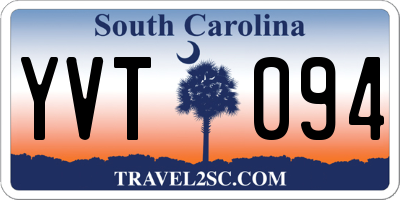SC license plate YVT094