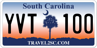 SC license plate YVT100