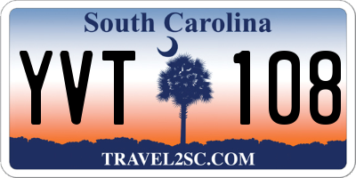 SC license plate YVT108