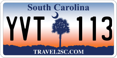 SC license plate YVT113