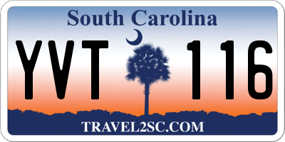 SC license plate YVT116