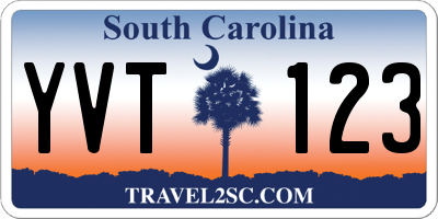 SC license plate YVT123